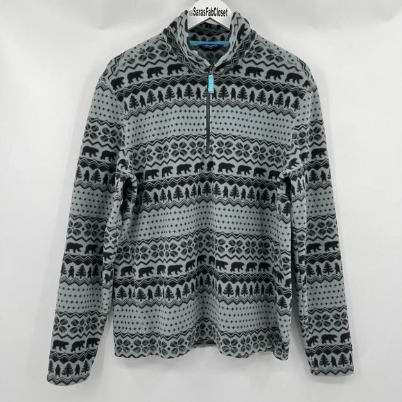 Chubbies‎ The Bear Hug Gray Fleece Pullover 1/4 Zip Nordic Men’s Size Medium - Picture 2 of 9